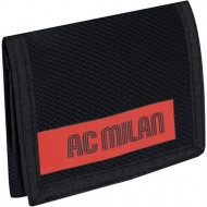 PORTAFOGLIO 3 ANTE AC MILAN VELCRO WALLET TOP CORNER 1 ZIP ROSSO E NERO OFFICIAL PRODUCT SEVEN SCUOLA ITALY