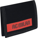 PORTAFOGLIO 3 ANTE AC MILAN VELCRO WALLET TOP CORNER 1 ZIP ROSSO E NERO OFFICIAL PRODUCT SEVEN SCUOLA ITALY