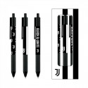 SET 3 PENNE GEL FC JUVENTUS CON CLIP PRODOTTO UFFICIALE IN ELEGANTE ASTUCCIO CON SEPARATORE INTERNO SEVEN SCUOLA ITALY