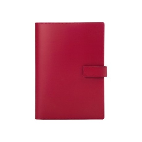 AGENDA GIORNALIERA 2015 IN PELLE ROSSA F.TO 14,5X20,5CM.BLOCCO MOBILE RICAMBIABILE