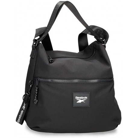 BORSA A TRACOLLA REEBOK ELSIE 35X31X5CM NERA 1ZIP 2 TASCHE CON ZIP E PORTACHIAVI CON MOSCHETTONE OFFICIAL PRODUCT