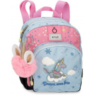 ZAINETTO TEMPO LIBERO ENSÒ UNICORN DREAMS COME TRUE 19X23X8CM TASCA CON ZIP E POM POM MAGIC UNICORNO OFFICIAL PRODUCT