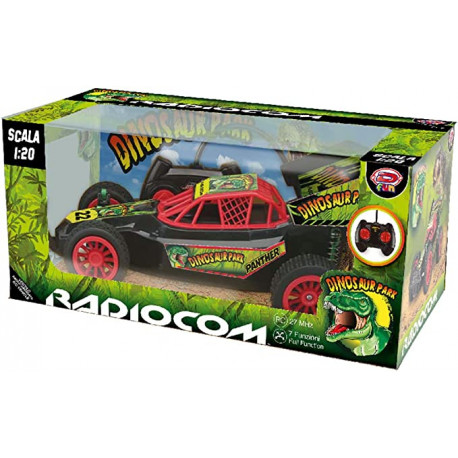 SCATOLA DINOSAUR PARK RADIOCOM PANTHER MACCHINA RADIOCOMANDATA SCALA 1:20 7 FUNZIONI 27MHZ 27X13X11CM DFUN