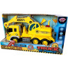 TRUCK D-FORCE SCATOLA COSTRUISCI LA CITTÀ SCAVATRICE SU CAMION GIALLI 30X18XCM A FRIZIONE SCALA 1:16 CON LUCI E SUONI