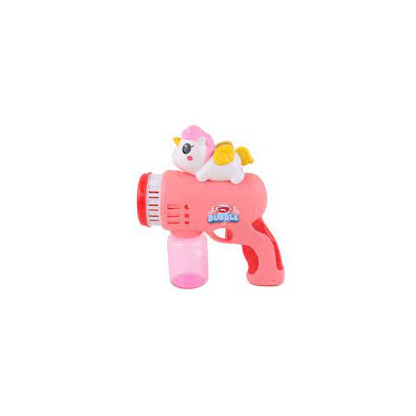 BUBBLE PISTOLA UNICORNO SPARABOLLE CHE SI STACCA E GALLEGGIA +1 BICCHIERE DI LIQUIDO PRONTO GIOCA E DIVERTITI DYNIT DFUN