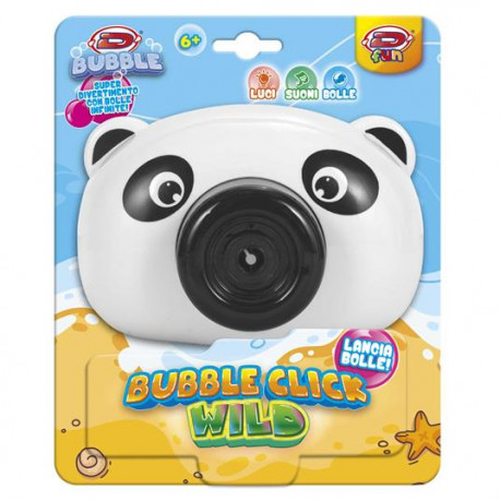 BUBBLE CLICK WILD PANDA LANCIABOLLE INFINITE LUCI E SUONI+2 BICCHIERI LIQUIDO PRONTO FUNZIONA CON 3 BATTERIE NON INCLUSE