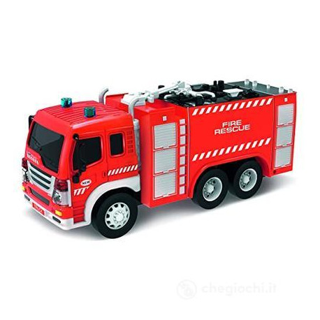 TRUCK D-FORCE SCATOLA SALVA LA CITTÀ CAMION DEI POMPIERI 30X18X11CM A FRIZIONE SCALA 1:16 CON LUCI E SUONI PILE INCLUSE