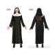 COSTUME CARNEVALE PER TRAVESTIMENTO SUORA/MONACA ADULTA VESTITO RELIGIOSO COMPLETO DI CUFFIA TG.M38/40 NO ACCESSORI