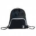 FREETIME PACK ZAINETTO A SACCA FC JUVENTUS OFFICIAL PRODUCT 46XX37CM NERO E BIANCO TASCA CON ZIP ESTERNA SEVEN ITALY