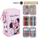 MINNIE SCHOOL PACK ZAINO ESTENSIBILE + ASTUCCIO SCUOLA 3 ZIP A LIBRO 43PZ.PENNARELLI GIOTTO PASTELLI DISNEY + ACCESSORI