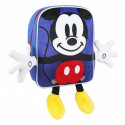 ZAINO ASILO MICKEY MOUSE BLU CON MORBIDE MANI E PIEDI 23X28X9CM 1 ZIP TASCA PORTA BORRACCIA TOPOLINO DISNEY ORIGINAL