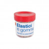 BARATTOLO 100GR ELASTICI IN GOMMA MISURE E COLORI ASSORTITI CONTENITORE TRASPARENTE 7,5X8CM CON TAPPO NIKOFFICE ITALY