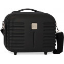 BEAUTY CASE DA VIAGGIO RIGIDO ABS ROLL ROAD INDIA NERO 29X21X15CM 1 ZIP CON TRACOLLA E FASCIA AGGANCIO AL TROLLEY