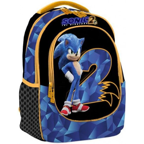 ZAINO SCUOLA OVETTO ORGANIZZATO SONIC 2 THE HEDGEHOG ORIGINAL 3 CERNIERE 42X35X20CM OFFICIAL PRODUCT SEGA OF AMERICA