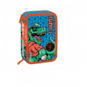 SHOUT T-SKATEX ASTUCCIO ORGANIZZATO 3 ZIP A LIBRO DINOSAURO 44PZ PASTELLI + ACCESSORI SCUOLA+PENNARELLI MARICART ITALY