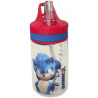 BORRACCIA SONIC SEGA ORIGINAL TRITAN 400ML TRASPARENTE CON STAMPA PERSONAGGI TAPPO ROSSO RICHIUDIBILE CON DOSATORE