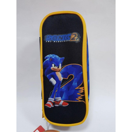 ASTUCCIO SCUOLA OVALE ORGANIZZATO VUOTO CON PATTINA SONIC 2 THE HEDGEHOG OFFICIAL PRODUCT 1ZIP 22X11X5CM TASCA INTERNA