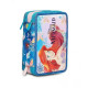 SEVEN PRINCESS ASTUCCIO SCUOLA 3ZIP A LIBRO 43PZ SIRENETTA WATCH ME SHINE DISNEY 18PASTELLI 3.8M 18PENNARELLI+ACCESSORI