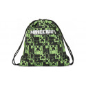 ZAINETTO COULISSE MINECRAFT MOJANG ORIGINAL ZAINO A SACCA 1 ZIP E SPALLACCI VERDE NERO PIXEL 42X35CM PANINI SCUOLA ITALY