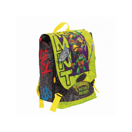 ZAINO SCUOLA ESTENSIBILE TURTLES 2023 MUTANT MAYHEN 31X43X18CM CON PASSANTI PER CARELLO ORIGINAL NICKELODEON GIOCHI PREZ