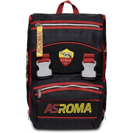 ZAINO SCUOLA ESTENSIBILE AS ROMA 1927 COUNTER ATTACKS 45X30X27CM ZAINO SDOPPIABILE OFFICIAL PRODUCT FOOTBALL SEVEN ITALY