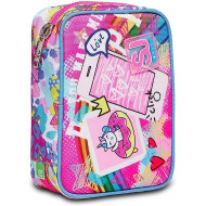 ASTUCCIO SPEED PAD 1 ZIP A LIBRO SJ GANG UNISELFIE GIRL 44PZ.2 PENNE CANCELL.+COLORI+ACCESSORI SCUOLA SEVEN JUNIOR ITALY