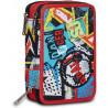 ASTUCCIO SCUOLA 3 ZIP A LIBRO SJ GANG FIREGOAL BOY44PZ.2 PENNE CANCELLABILI+COLORI+ACCESSORI SCUOLA SEVEN JUNIOR ITALY