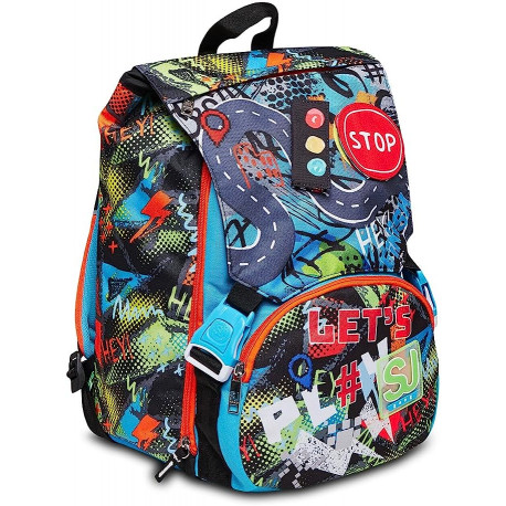 ZAINO SCUOLA SDOPPIABILE BIG SJ GANG RUSHPACK BOY 27X41X22CM28L.LO ZAINO CHE CAMBIA QUANDO VUOI TU! SEVEN JUNIOR ITALY