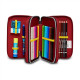 ASTUCCIO SCUOLA 3 ZIP A LIBRO AS ROMA 1927 45PZ PASTELLLI 4.0+PENNARELLI+ 2 PENNE CANCELLABILI+ACCESSORI SEVEN ITALY