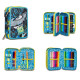 ASTUCCIO SCUOLA 3ZIP A LIBRO SJ GANG SHARKEN BOY44PZ.2 PENNE CANCELLABILI+COLORI+ACCESSORI SCUOLA SEVEN JUNIOR ITALY