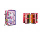 ASTUCCIO SCUOLA 3 ZIP A LIBRO SJ GANG ANIMAL FANTASY GIRL 44PZ.2 PENNE CANCELLABILI+COLORI+ACCESSORI SEVEN JUNIOR ITALY