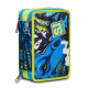 ASTUCCIO SCUOLA 3 ZIP A LIBRO SJ GANG GLEAMLED GIRL 44PZ.PENNA CANCELLABILE CARIOCA+COLORI+ACCESSORI SEVEN JUNIOR ITALY