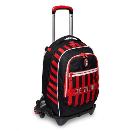 ZAINO TROLLEY SCUOLA ORGANIZZATO SGANCIABILE JACK 3WD AC MILAN GLORY & HONOUR 48X37X22CM OFFICIAL PRODUCT SEVEN ITALY