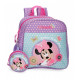 ZAINO ASILO MINNIE DISNEY TODAY IS MY DAY 21X25X10CM CON ASTUCCIO TONDO PORTATUTTO 9X9X4,5CM ZAINETTO TOPOLINA DISNEY