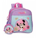 ZAINO ASILO MINNIE DISNEY TODAY IS MY DAY 21X25X10CM CON ASTUCCIO TONDO PORTATUTTO 9X9X4,5CM ZAINETTO TOPOLINA DISNEY