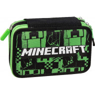 ASTUCCIO SCUOLA 3 ZIP A LIBRO MINECRAFT+ PIXEL PER PERSONALIZZARE INTERNO 45 PZ.GIOTTO+ACCESSORI PANINI SCUOLA ITALY