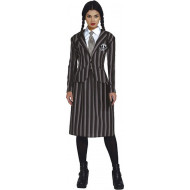 GOTHIC SCHOOL COSTUME CARNEVALE MERCOLEDI TG.M PER TRAVESTIMENTI A TEMA FILM FAMIGLIA ADDAMS HALLOWEEN NO ACCESSORI