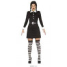 THURSDAY COSTUME CARNEVALE MERCOLEDI NERO BIANCO TG.S PER TRAVESTIMENTI A TEMA FILM FAMIGLIA ADDAMS HALLOWEEN NO ACCESS