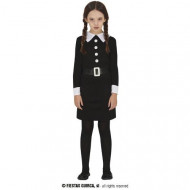 THURSDAY COSTUME CARNEVALE MERCOLEDI 5/6 ANNI PER TRAVESTIMENTI A TEMA FILM FAMIGLIA ADDAMS HALLOWEEN NO ACCESSORI