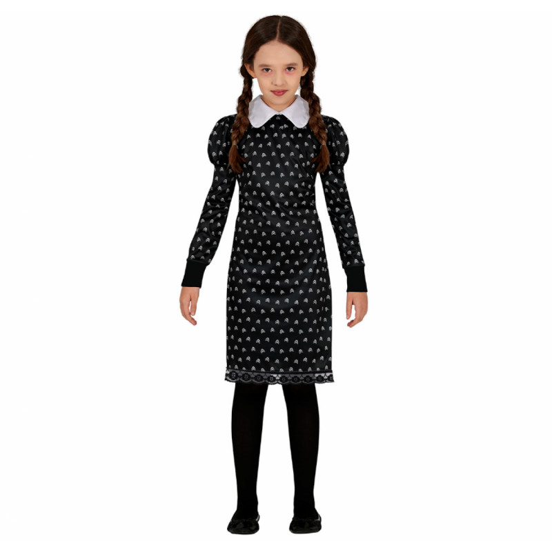 COSTUME ADULTO Halloween Wednesday Mercoledi Addams DIVISA SCUOLA Carnevale