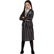 GOTHIC SCHOOL COSTUME CARNEVALE MERCOLEDI 3/4ANNI PER TRAVESTIMENTI HALLOWEEN A TEMA FILM FAMIGLIA ADDAMS NO ACCESSORI