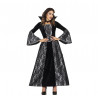 COSTUME STREGA VAMPIRA GRIGIO NERO VESTITO CON COLLETTO ALTO TG.M PER TRAVESTIMENTI DI HALLOWEEN HORROR NO ACCESSORI