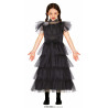 COSTUME DA BALLO NERO MERCOLEDI 10/12 ANNI PER TRAVESTIMENTI CARNEVALE HALLOWEEN A TEMA FILM FAMIGLIA ADDAMS NO ACCESSOR