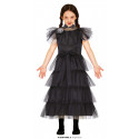 COSTUME DA BALLO NERO MERCOLEDI 5/6 ANNI PER TRAVESTIMENTI CARNEVALE E HALLOWEEN A TEMA FILM FAMIGLIA ADDAMS NO ACCESSOR