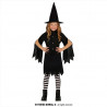 COSTUME STREGA SALEM BABY 5/6 ANNI HORROR VESTITO CAMICIA GONNA CAPPELLO PER TRAVESTIMENTI DI HALLOWEEN NO ACCESSORI