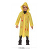 IMPERMEABILE ZOMBIE INSANGUINATO BABY 7/9 ANNI VESTITO PER TRAVESTIMENTI DI HALLOWEEN HORROR MOSTRO NO ACCESSORI