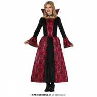 COSTUME CONTESSA DRACULA VESTITO VAMPIRA COLLETTO ALTO TG S PER TRAVESTIMENTI DI HALLOWEEN CARNEVALE HORROR NO ACCESSORI