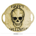 VASSOIO TESCHIO CON MANICI 30CM HAPPY HALLOWEEN RIGIDO IN PLASTICA RESISTENTE PER SALE FESTE E PARTY A TEMA HORROR