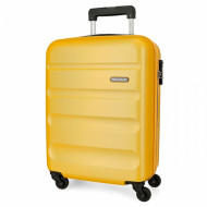 TROLLEY DA VIAGGIO ABS 4 DOPPIE RUOTE ROLL ROAD FLEX GIALLO OCRA VALIGIA DA CABINA 38X55X20CM 2,5KG CHIUSURE A COMBINAZ.