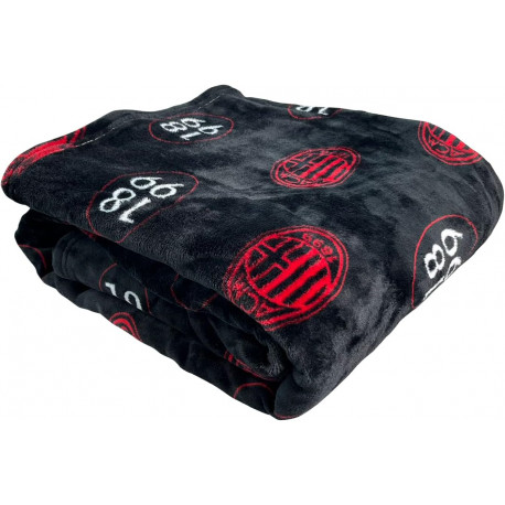 PLAID IN CORAL LUXURY AC MILAN 1899 OFFICIAL PRODUCT COPERTA MORBIDA EFFETTO CASHMERE150X210CM 260GR HERMET ITALY